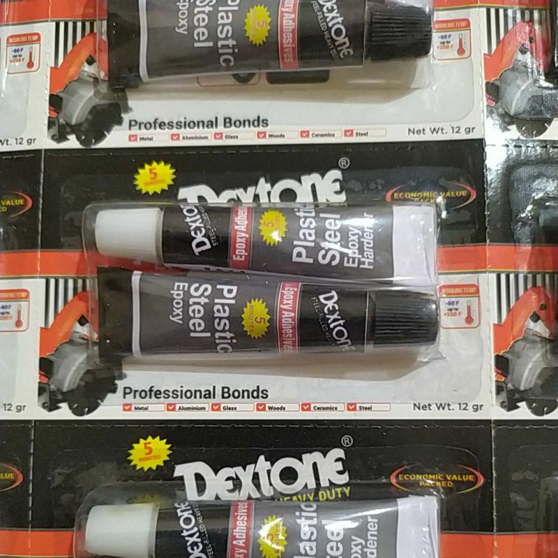 Lem besi kayu serbaguna/ lem dextone 5 menit 12 gr lem besi kayu harga 1 set