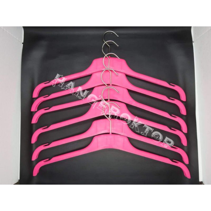 hanger baju distro 282 pink (isi 12pcs)