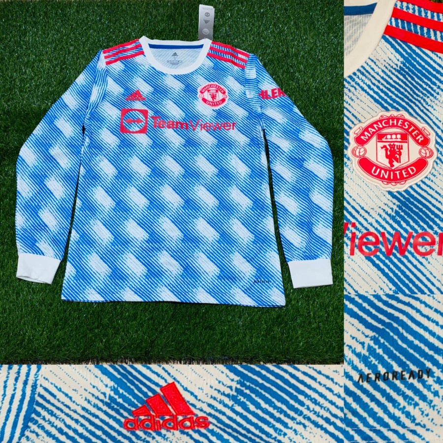 JERSEY SEPAK BOLAFUTSAL MU. AWAY LONGSLEVEE 2021-2022 GRADE ORI