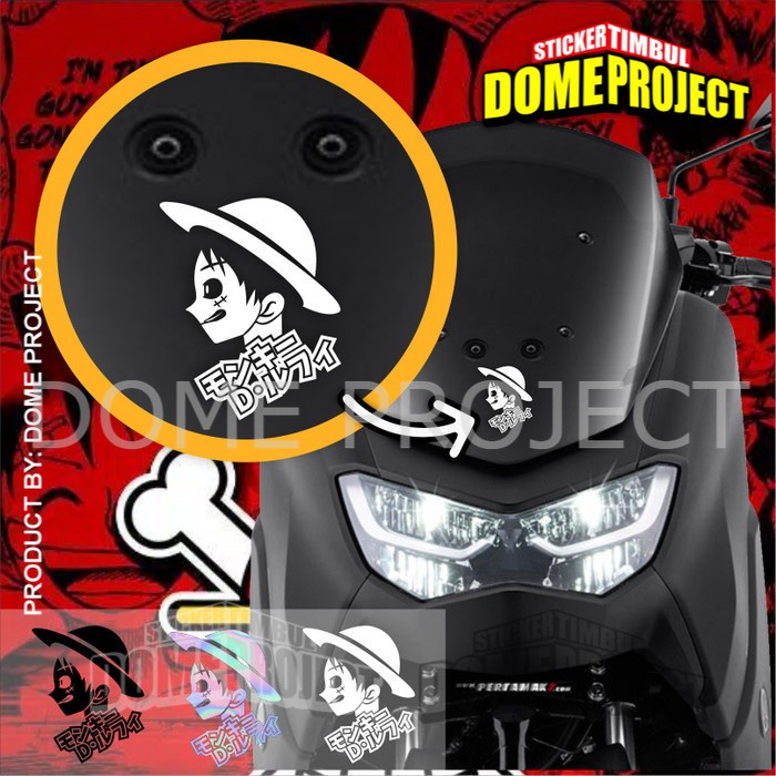 LUFFY HEAD ONE PIECE STIKER CUTTING DECAL HELM MOTOR KACA MOBIL ANIME STICKER AESTHETIC DEKORASI OTOMOTIF