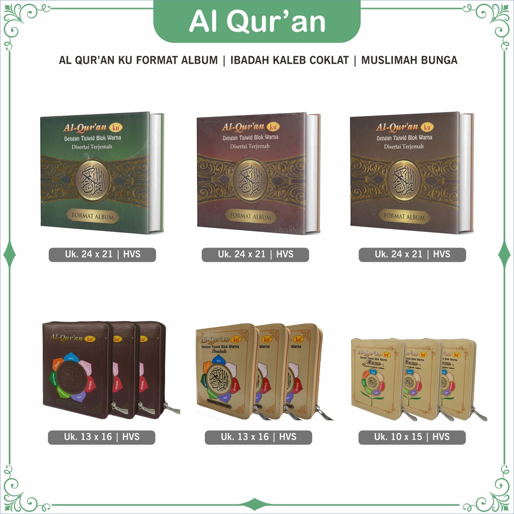 Alquran Kecil Sedang Besar Terjemah  Non Terjemah Tajwid Quran Hafalan