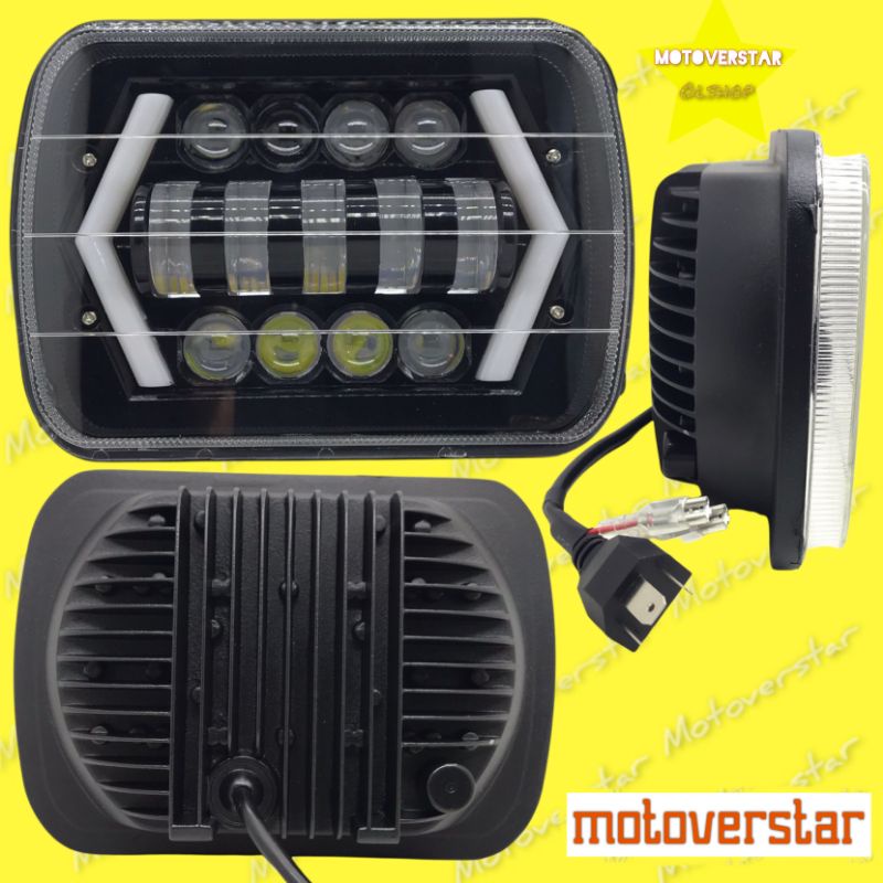 DAYMAKER KOTAK  7INCH /HEADLAMP JEEP L300 13LED Daymaker kostum lampu utama