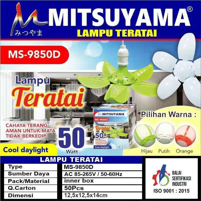 Barangunik2021-Lampu LED 50 Watt Teratai Mitsuyama MS-9850D Cahaya Terang