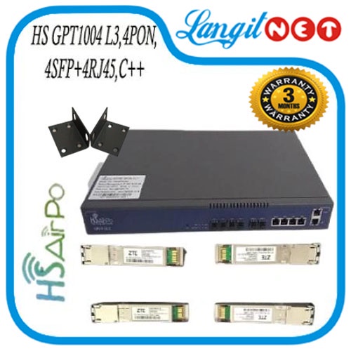 HS GPT1004 4PON. 4SFPx 4RJ45 Cxx  4PORT GPON OLT