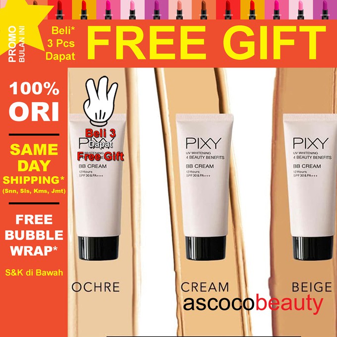 PIXY 4 BB BB Cream 30ml | Concealing Base | Perfect Last Two Way Cake TWC Bedak | Serum Foundation  ✰ ascocobeauty ✰