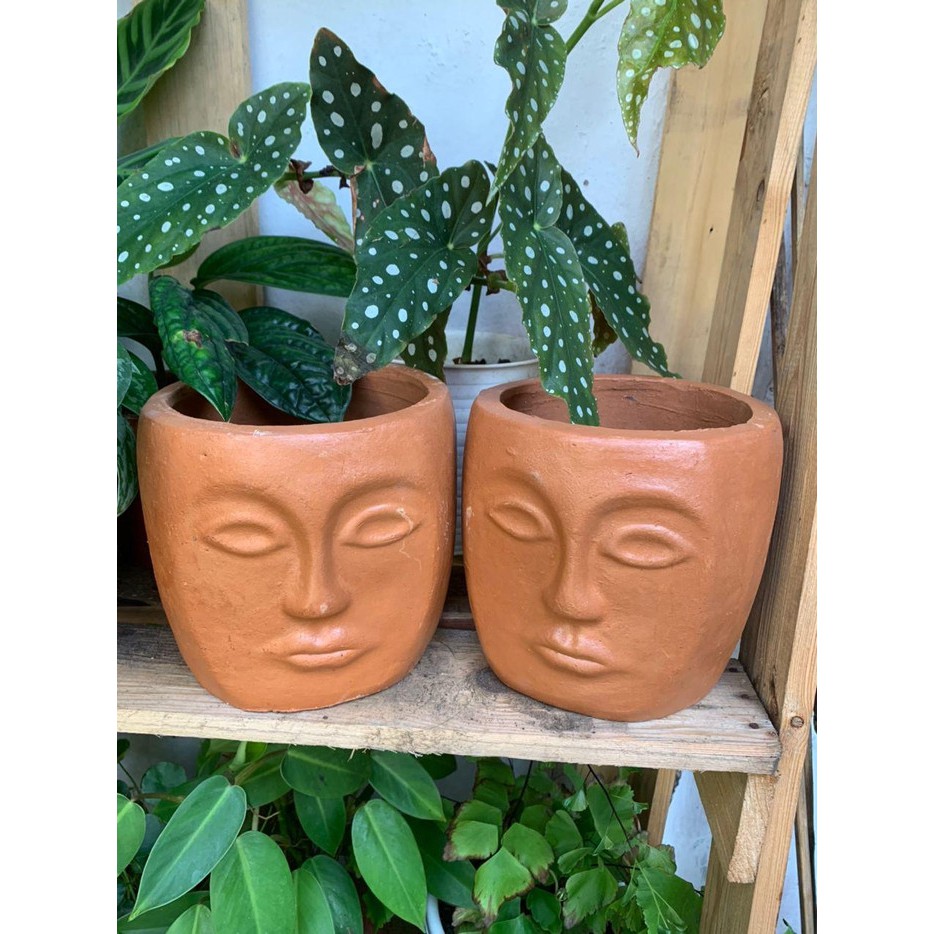 Pot Terracota Wajah Iyey // Pot Terracota // Pot Terakota // Pot Tanah Liat // Pot Gerabah