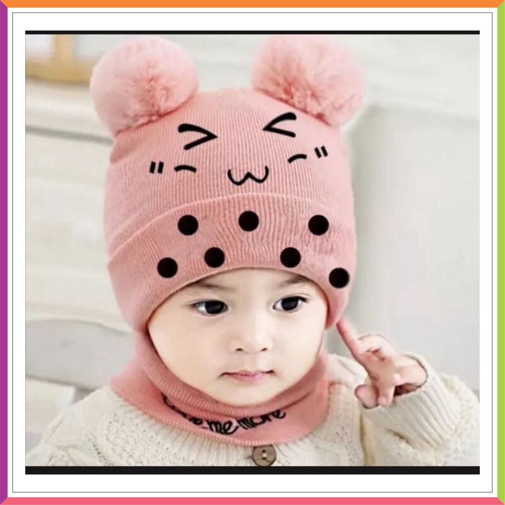 ❤ Fashionbabies ❤ TOPI RAJUT BAYI IMPOR POM POM BOBA / KUPLUK BAYI / TOPI ANAK HANGAT TEBAL