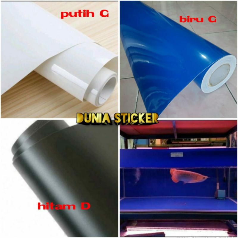 STIKER / skotlet stiker kaca aquarium/ stiker background akuarium putih hitam dof glossy WARNA