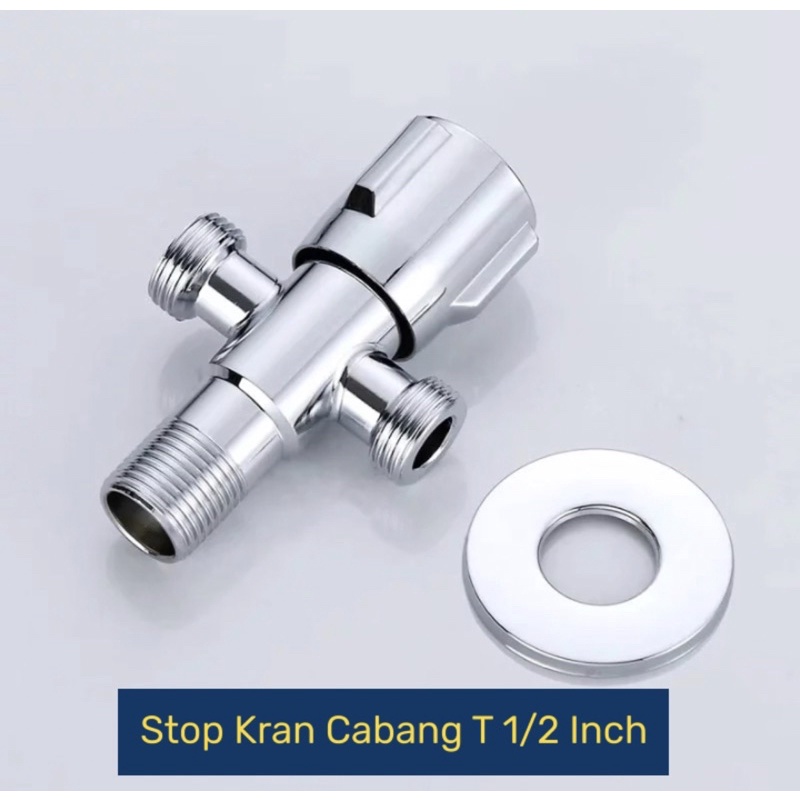 T102 Stop Kran Cabang T 1/2&quot; - Keran Shower Kloset Jet Shower Bidet 1/2 Inch