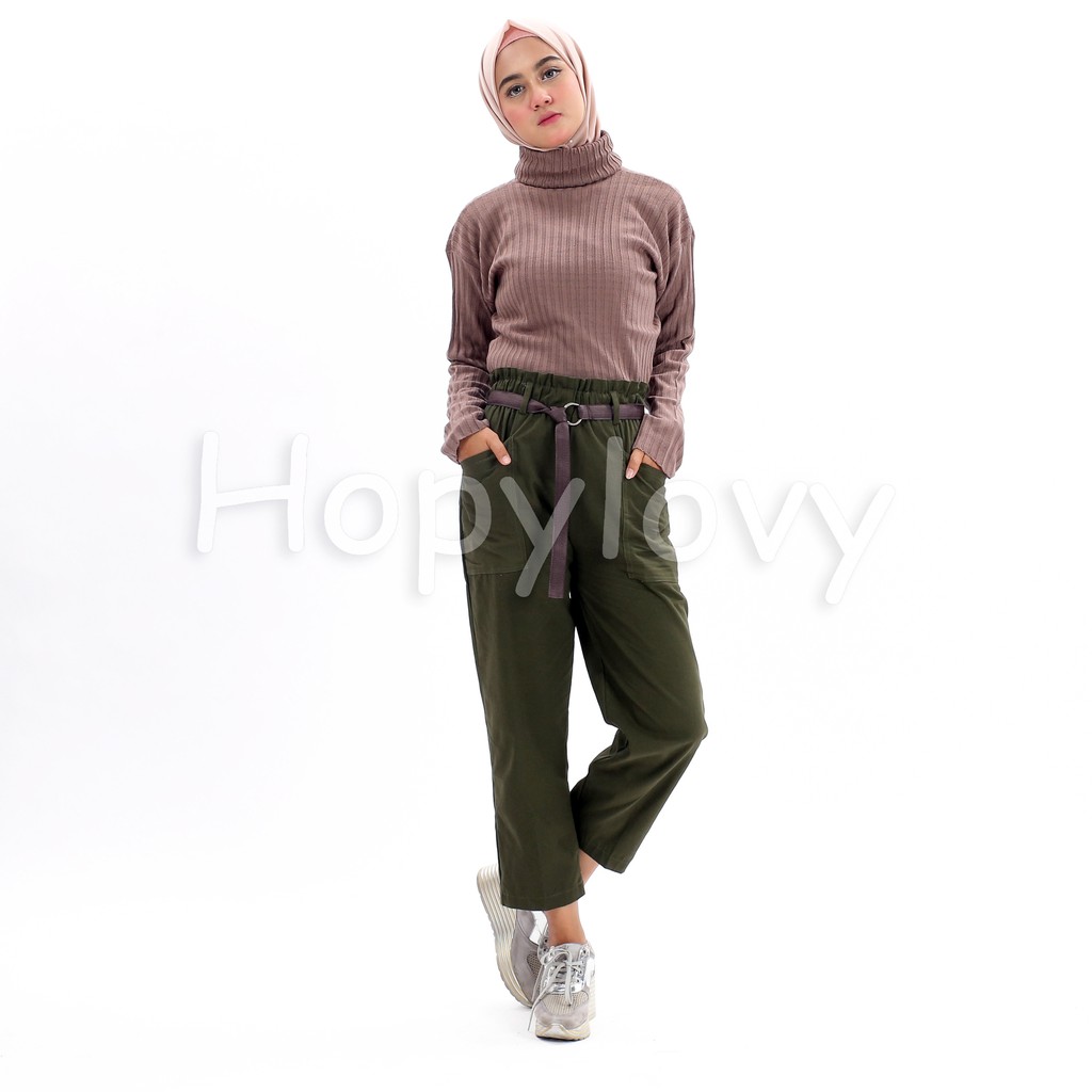 HOPYLOVY Celana  Panjang Wanita  Katun Model  Baggy  SUDAH 