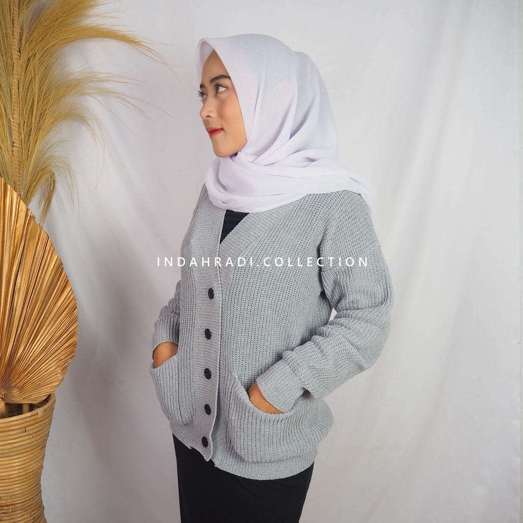 MERISA CARDI RAJUT TEBAL OVERSIZE FIT TO XL CARDY CROP KNIT