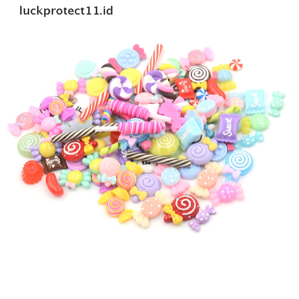 //HG&amp;ID// 10Pcs DIY Phone Case Decor Crafts Miniature Resin Lollipop Candy Dollhouse Food Supply .