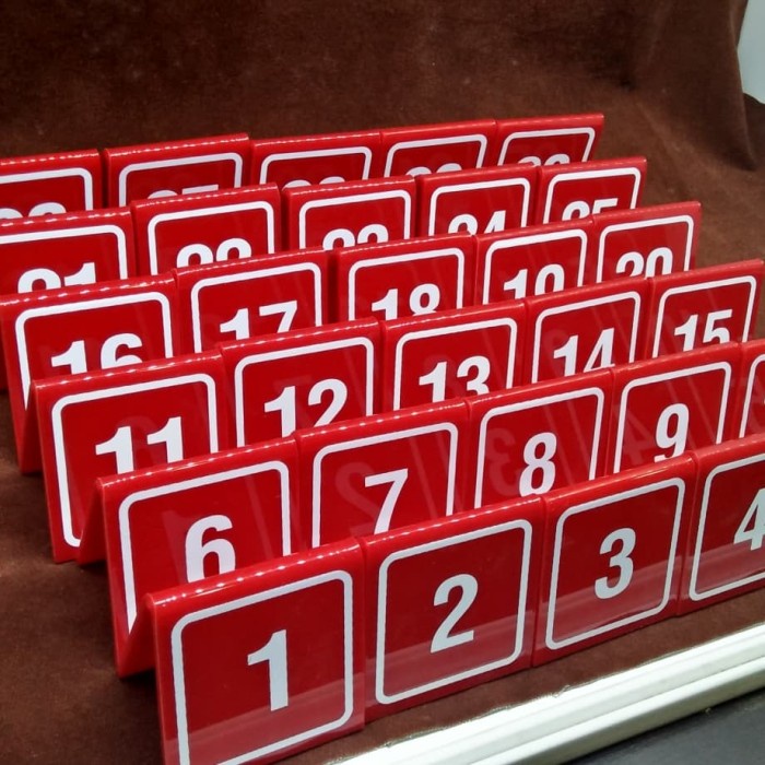 

Terlaris Acrylic Nomer Meja Merah 1-40