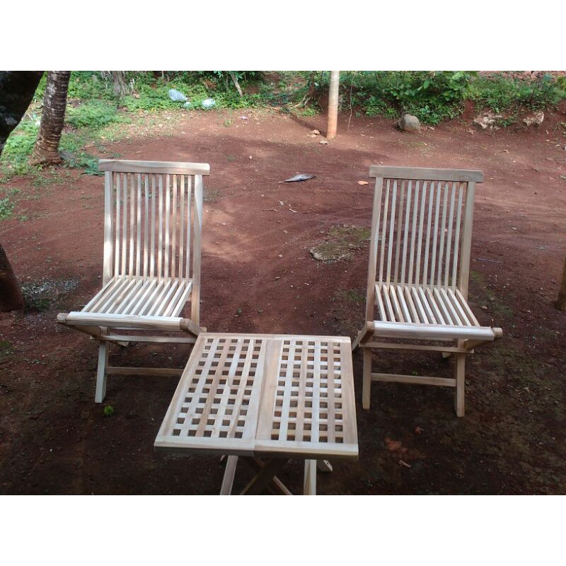 KURSI TERAS LIPAT KAYU JATI JEPARA