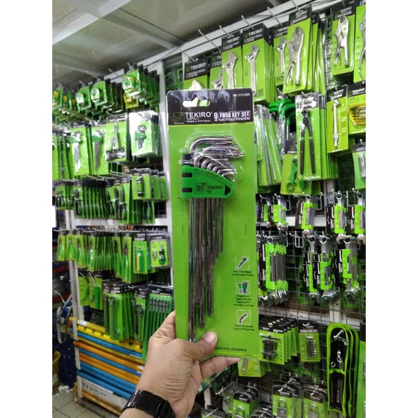 Tekiro kunci L bintang set 9pcs Tekiro kunci L set bintang tanpa luban