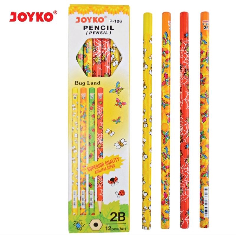 Pencil Pensil Joyko P-106 2B Bug Land