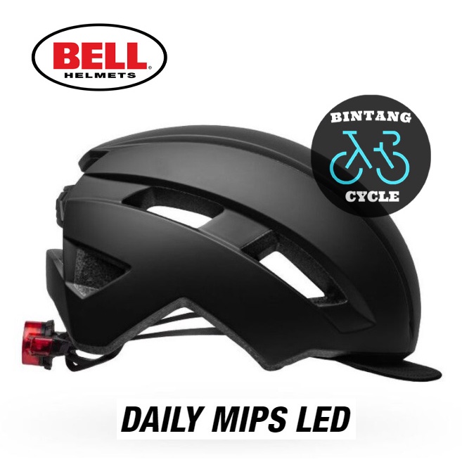 Helm Sepeda BELL DAILY LED Helmet MATTE BLACK - ROAD HELMET
