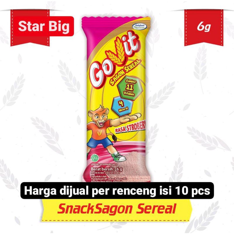 

Govit Sereal Sagon Sereal Langsung Makan Rasa Stroberi Strawberry 6 Gram