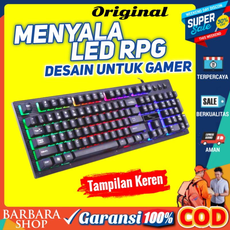 Keyboard Gaming LED Lampu RGB Leopard G20