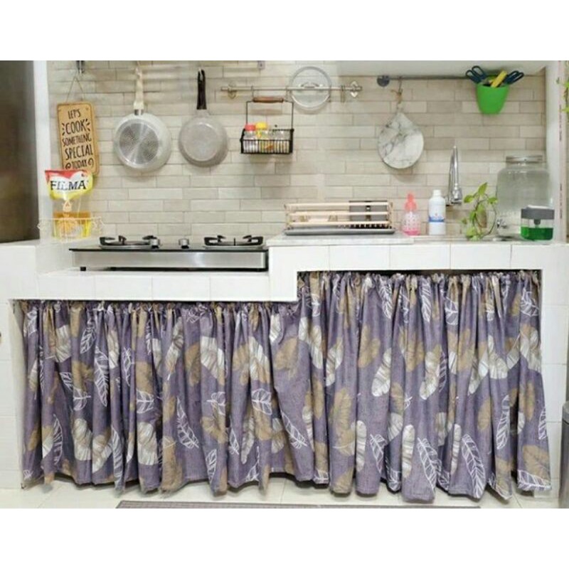 gorden kolong dapur leaves biru