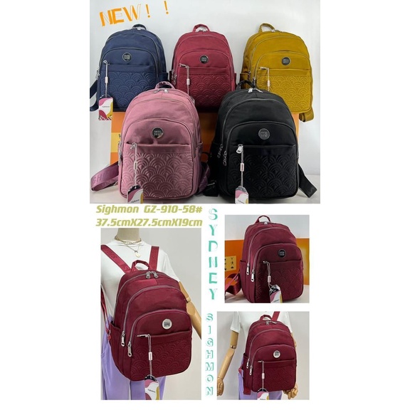 SIGHMON Tas Wanita Ransel Import Fashion Korea 100% Original Tas Ransel 3 in 1 Canvas Import Waterproof