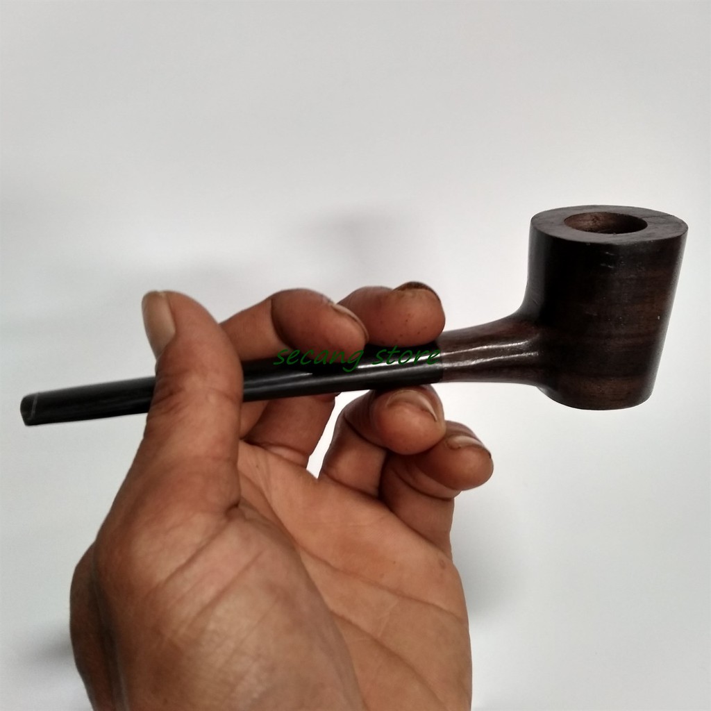 Pipa Cangklong Tembakau kayu sonokeling dan tanduk asli handmade model palu