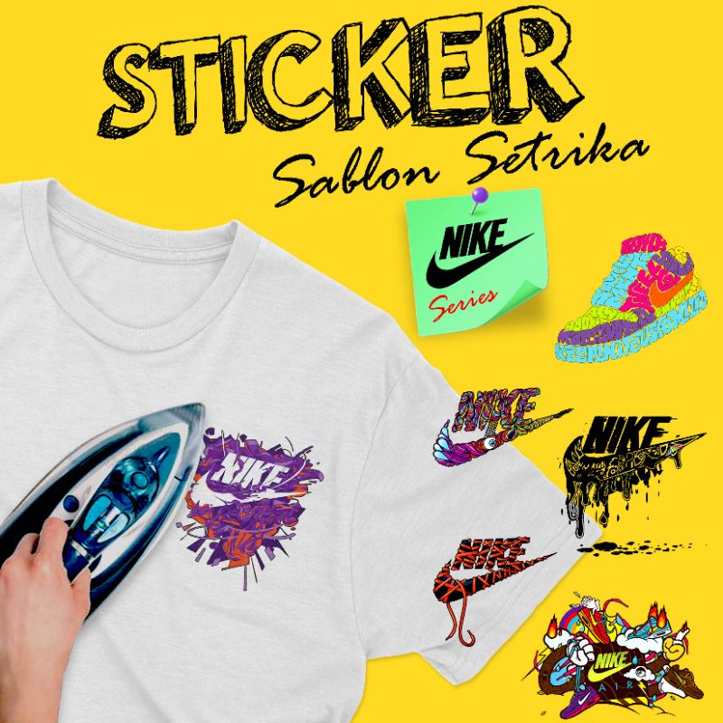 STICKER KAOS SABLON SETRIKA GOSOK STICKER KAOS STIKER TAS STIKER BAJU PREMIUM N1KE MURAH