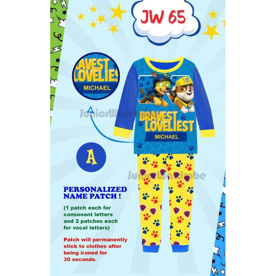 Pajamas bravest paw patrol/ baju tidur anak JW65A/ piyama anak