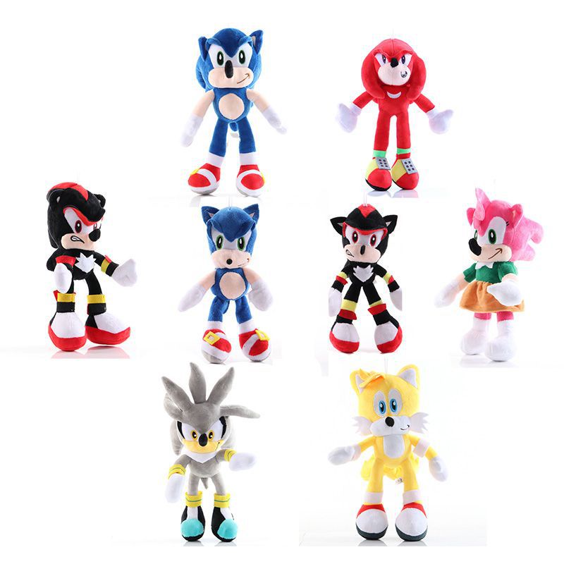 40cm Boneka Sonic The Hedgehog Shadow Amy Rose Knuckle Tail Plush Toy Soft Stuffed Doll Mainan