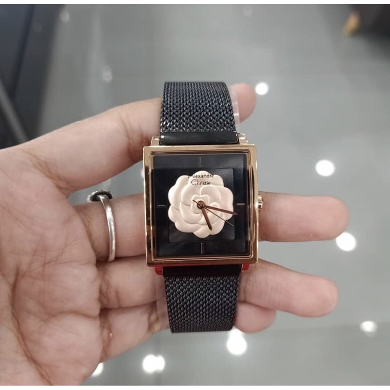 Jam Tangan Alexandre Christie Ac 2848 Original Black Rosegold
