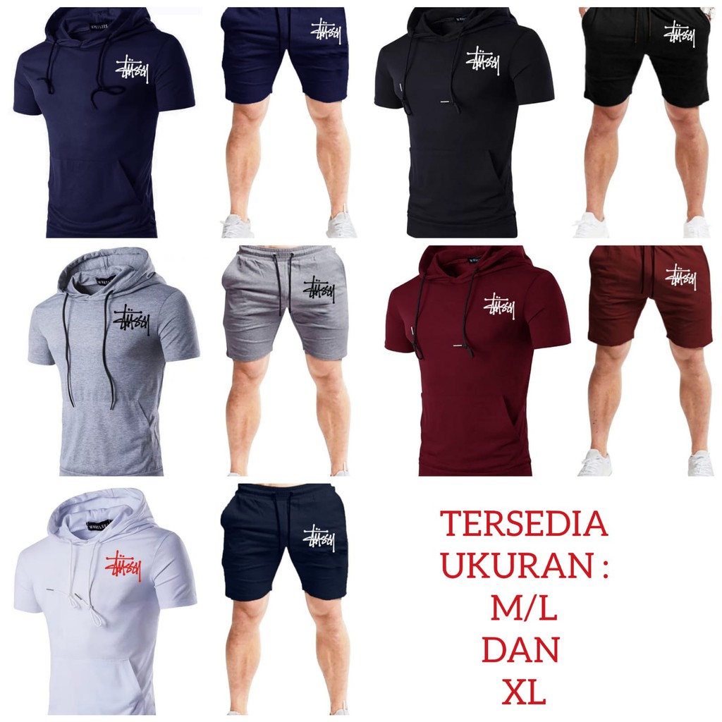 BISA COD / ALIPIO FASHION - SETELAN WHATLE  / fashion pria / hoodie / celana pendek pria / terbaru