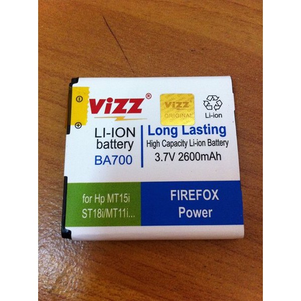 Sony BA700 2600mAh Battery / Baterai Vizz Double Power Sony Ericsson Xperia