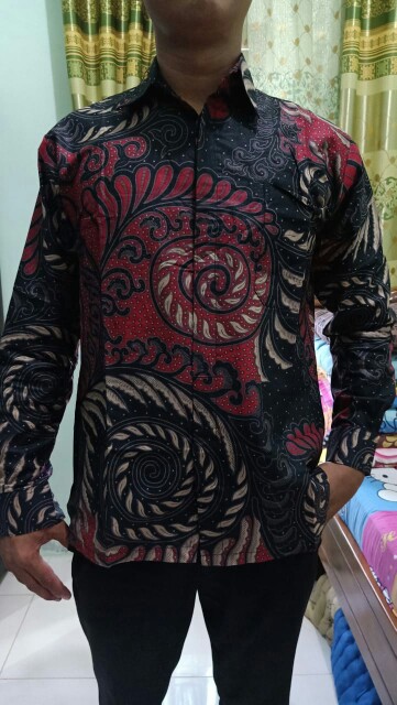 Batik Couple Keluarga - Sania Ruffle Ori Ndoro Jowi Dnt - Puser Merah