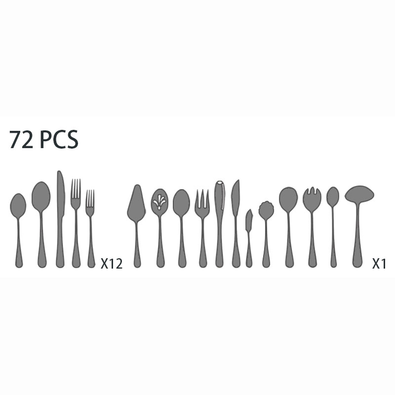 Cutlery Set Perlengkapan Makan Sendok Garpu Pisau 72 PCS TW872