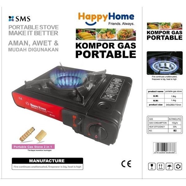 Paket Kompor Portable Happy Home + Free Gas Kaleng