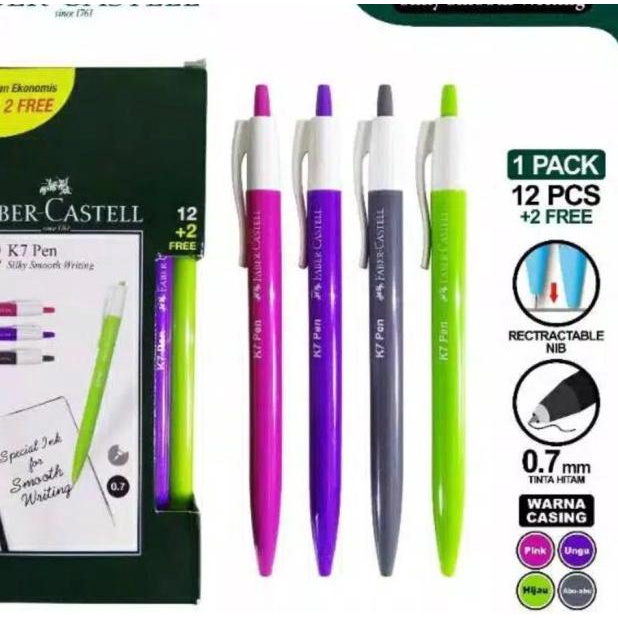 

♦ Pulpen Faber Castell K7 Cetek (BELI 1 LSN FREE 2PCS) Pen Pena (12pcs) ➤