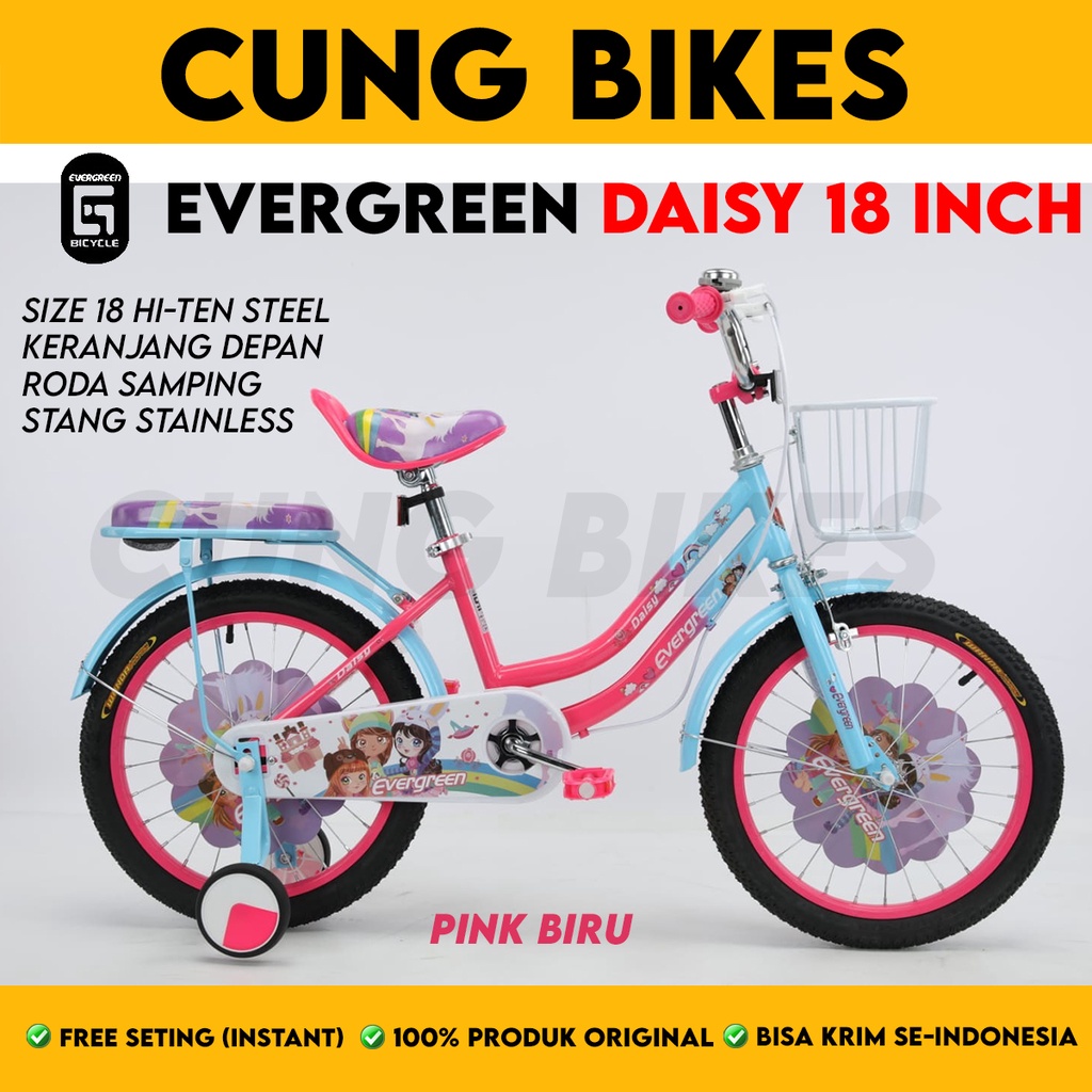 SEPEDA ANAK PEREMPUAN MINI 18 Inch EVERGREEN DAISY good quality