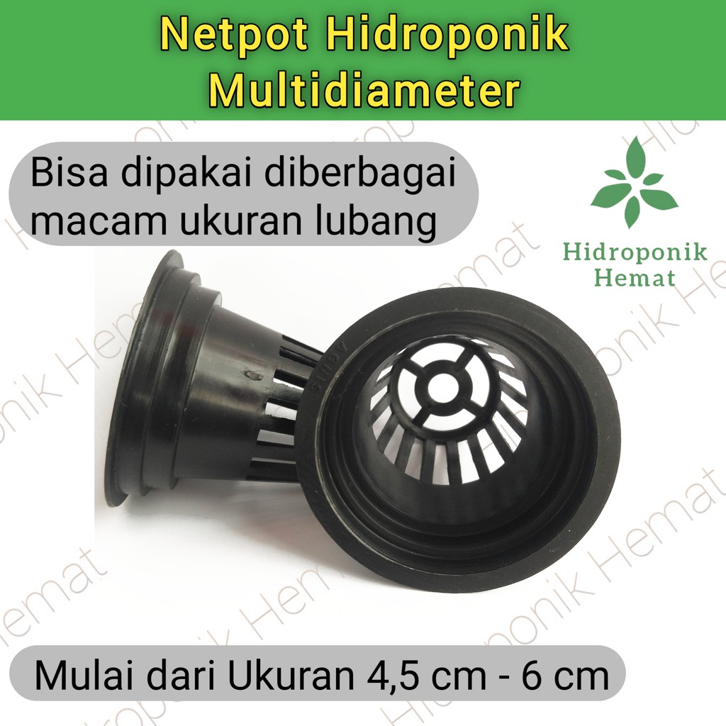 Netpot Net Pot Hidroponik Multidiameter Hitam Dutch Bucket System Berkualitas Bagus Tebal Murah