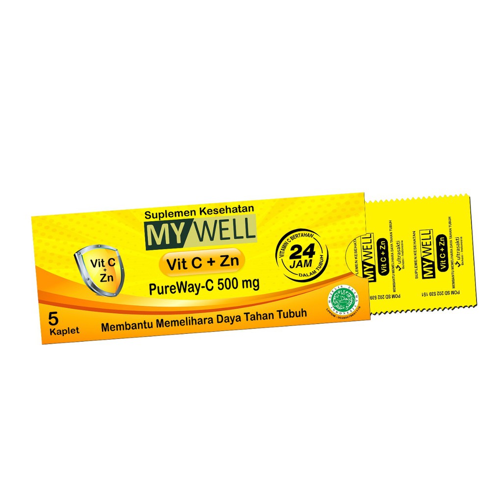 my well pureway 500mg (1 amplop isi 5 tablet) - vitamin c 500 mg