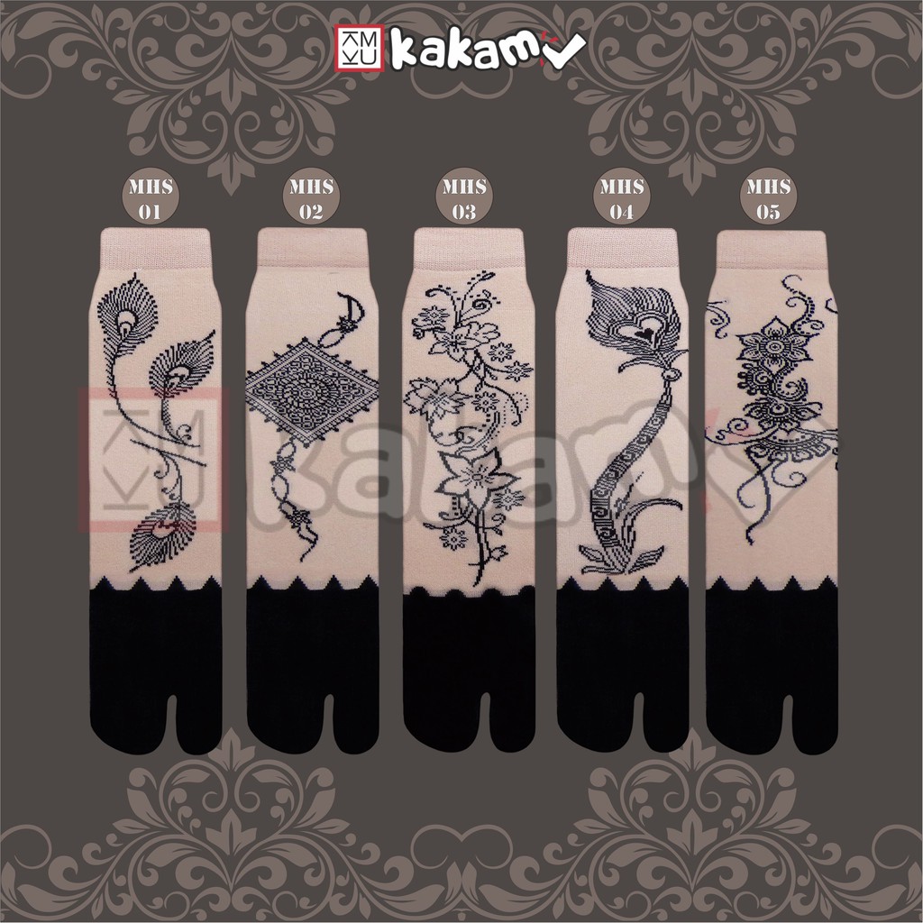 Kakamu Kaos Kaki Jempol Motif Henna Size S