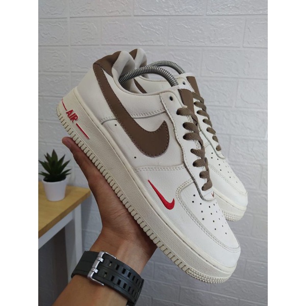 Sepatu Second Nike AF 1 Low White Brown Size 41