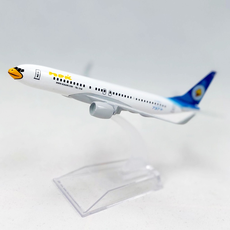 Miniatur Diecast Pesawat Terbang Thailand Airways NOK B737 737 Bahan Metal Warna Putih Ukuran 16CM