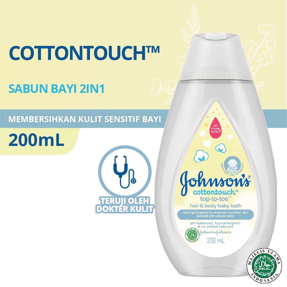 Johnsons Baby Bath Blue / Milk + Rice / Bedtime / Top Toe Toe / Cotton Touch 200ml + Bubble Wrap / Toko Makmur Online