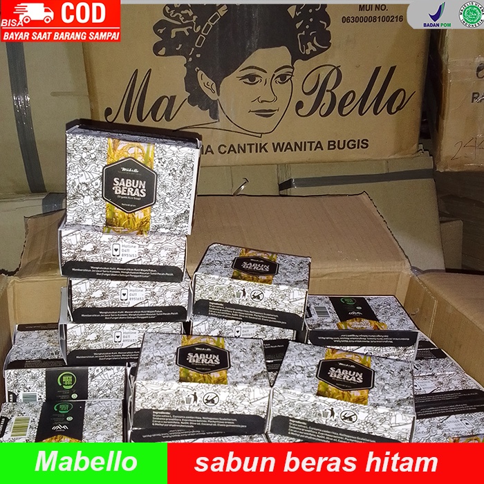 sabun pemutih badan dan wajah sabun beras hitam mabello sabun bedda lotong mabello mabelo halal dan BPOM