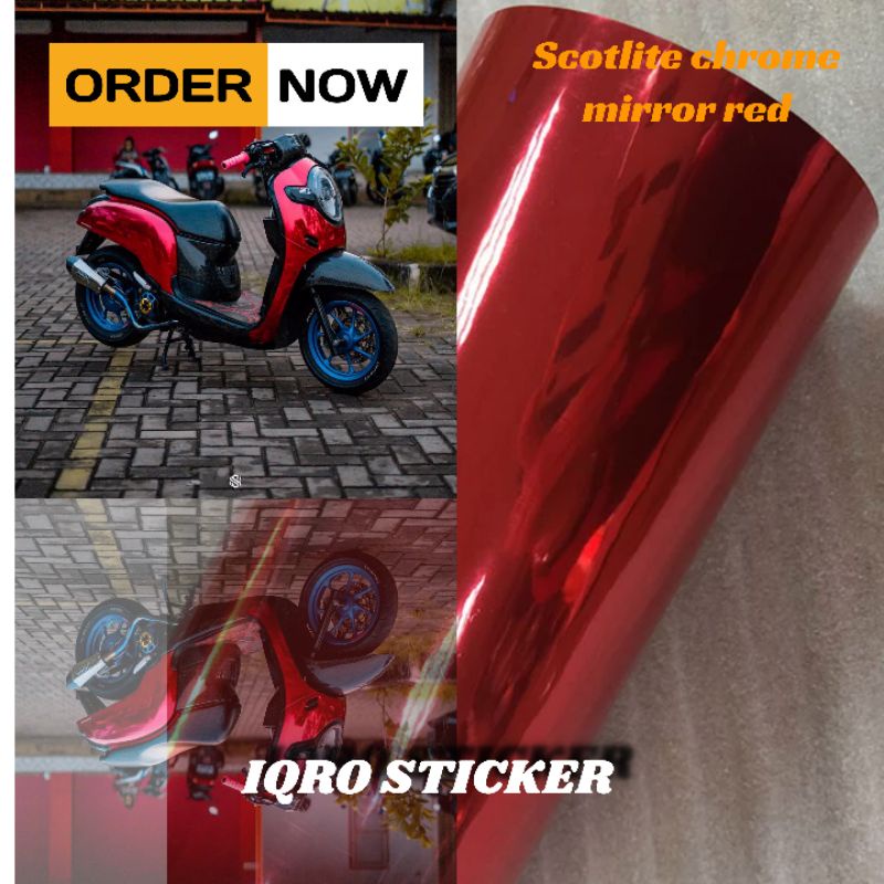 Sticker skotlet motor / Sticker skotlet metalik chrom / Skotlet mobil / Sticker skotlet metalik crom