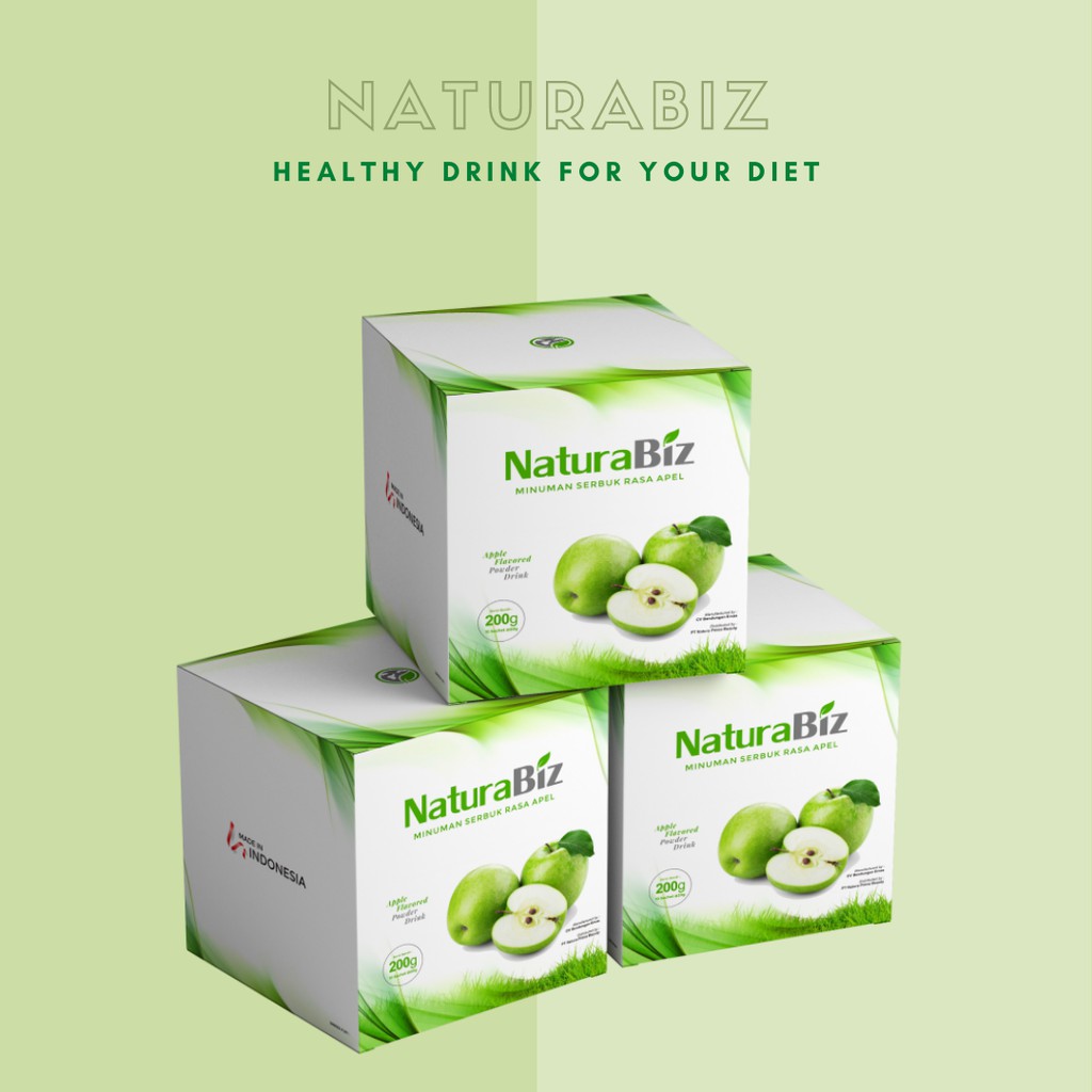 

ORIGINAL 100% 1 Paket (3 Box) NaturaBiz Minuman Serbuk Apel Banyak Manfaat