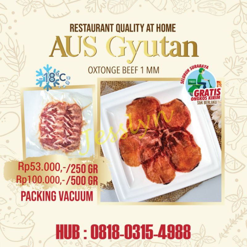 

OXTONGE BEEF SLICE / AUS GYUTAN