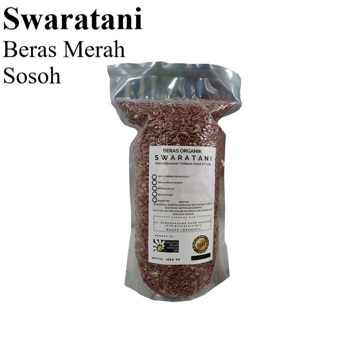 

978qW Beras Merah Sosoh Pecah Kulit Swaratani Organik 1Kg - Pecah Kulit W5Q0112