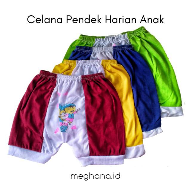 Celana harian kartun 1thn s/d 3thn/celana pendek karakter.celana pendek/ santai/katun/celana ompol