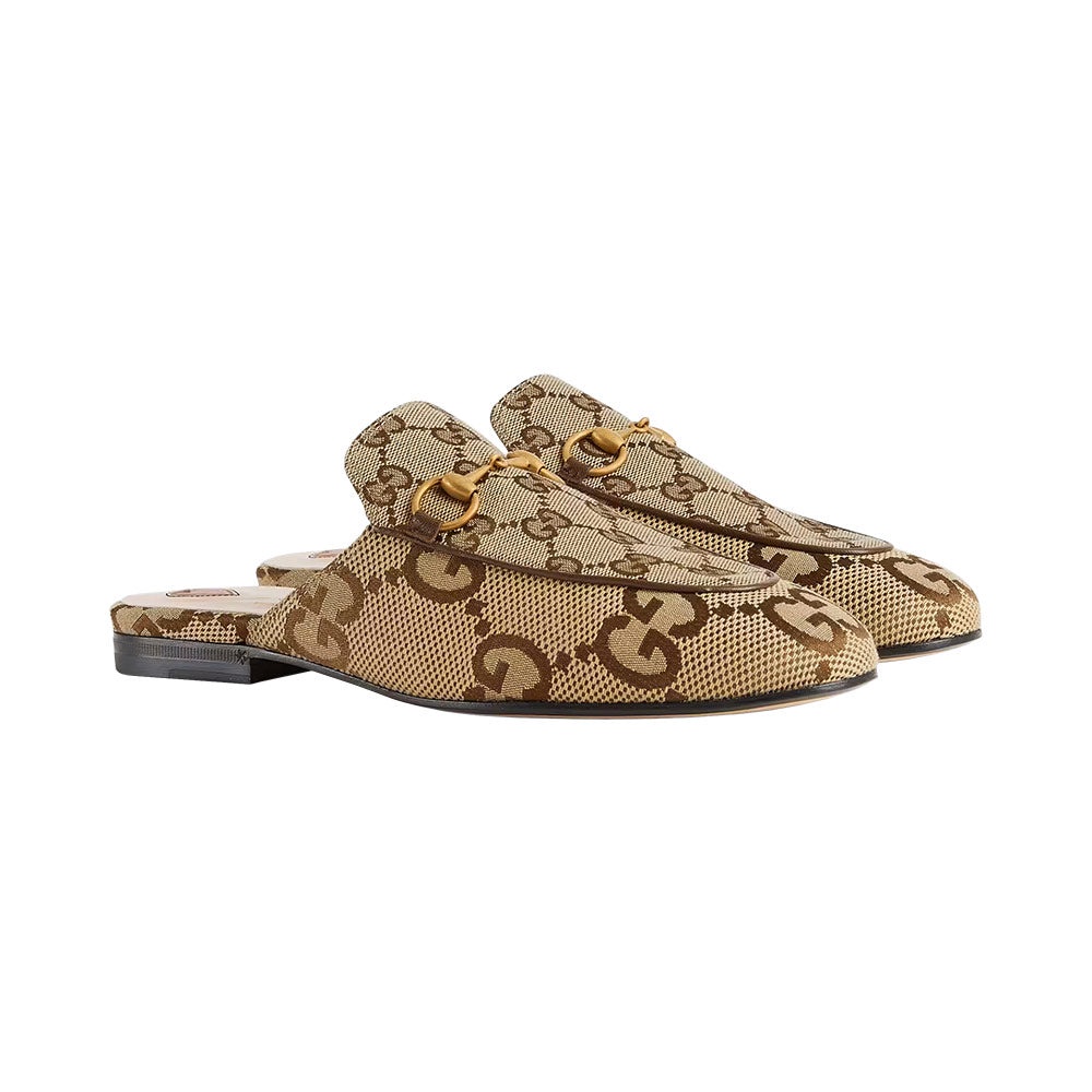 GG Jumbo GG Princetown Slipper Camel 100% Original